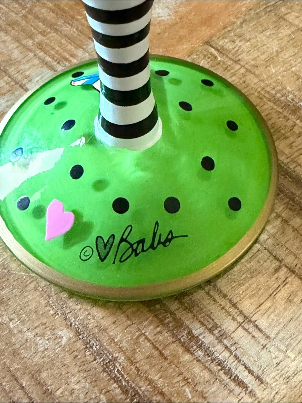 Appletree Design Hand Painted By Babs Rocker Chic Martini Glass Signed 5oz.